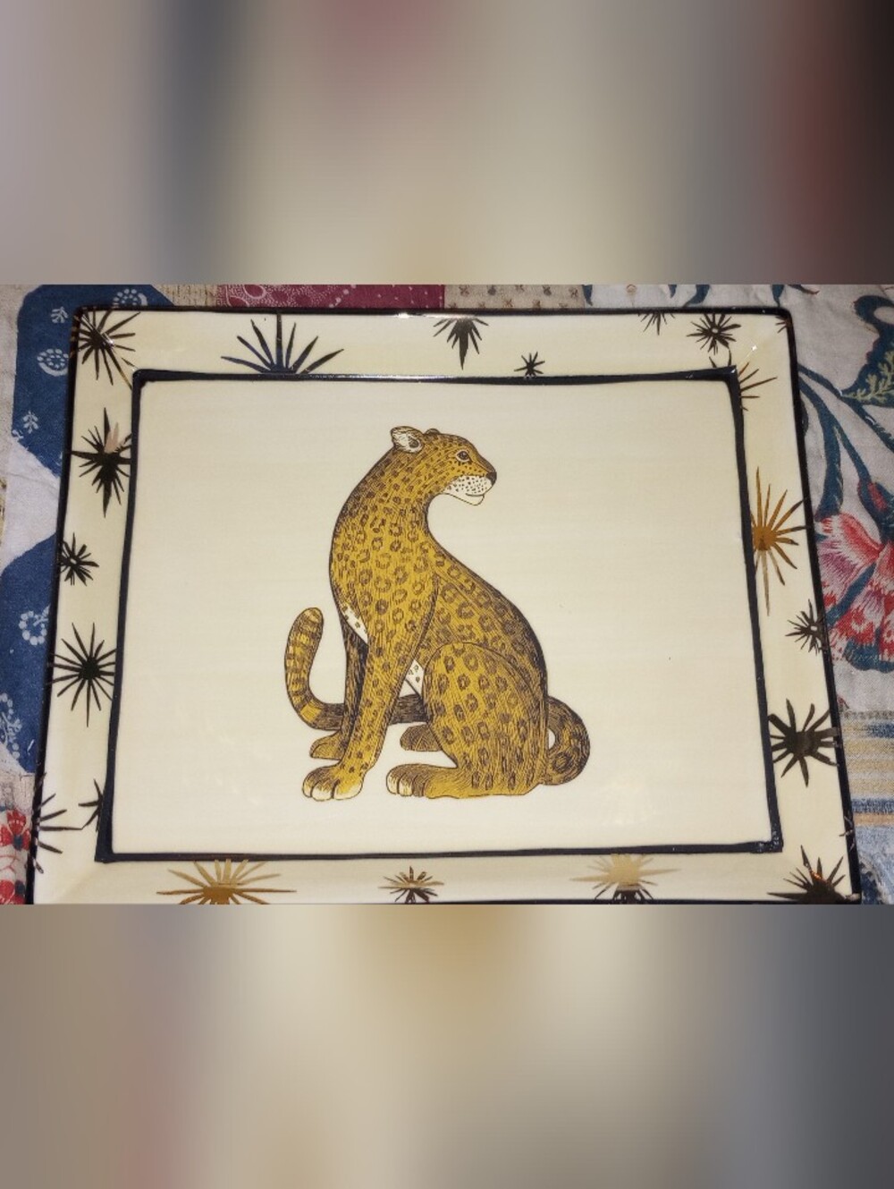 Anthro Penny Vanity Trinket Tray Leopard - Picture 2 of 4